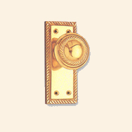 Knob Latch - Geo Brass Door Handles