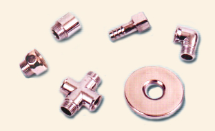 Brass Fitting Brass Sanitary Fittings Chrome plated C.P. Brass Sanitary CP Nickel plated plumbing and bathroom Fittings .We offer Brass barrel Nipples,  extension pieces extensions 3 piece connectors square Brass plugs  sockets Polished Brass nipples sockets reducers  tees compression fittings hex plugs hexagon bushes Hex Brass German nuts water mixer Brass nipples  parts We are largest Indian manufacturer supplier exporter and producer of these Brass plumbing pipe sanitary bathroom fittings nipple  and accessories  . (from Jamnagar INDIA) We offer Brass moulding - Molding nuts  inserts in NPT BSPT  for UPVC drainage and sewerage fittings as well.